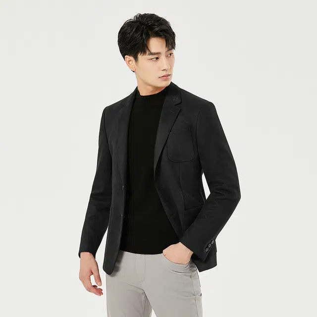 利郎 商务休闲平驳领纯色简约百搭舒适长袖西装 男款