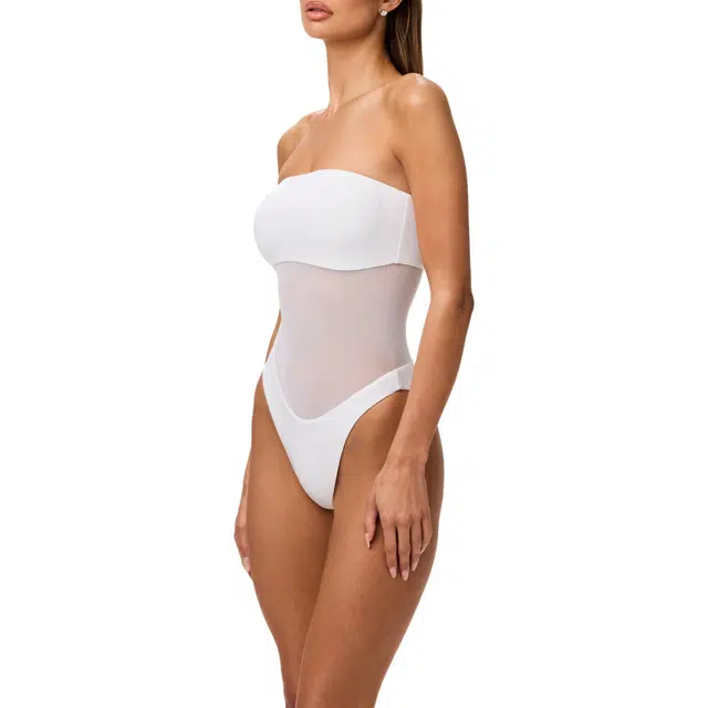 NAKED WARDROBE Tube Contrast Swimsuit Swim