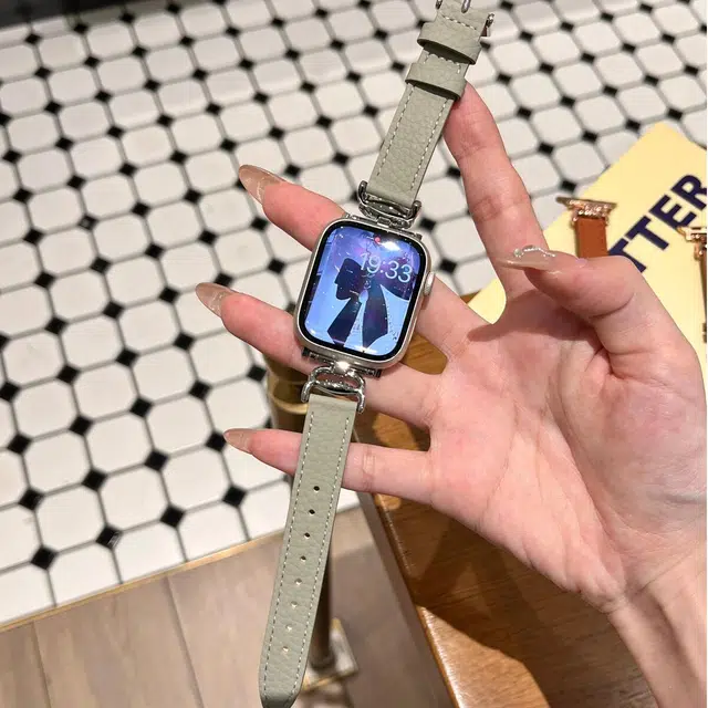 老佳 苹果适用 手表表带 皮质材质 螃蟹扣皮质表带男女通用