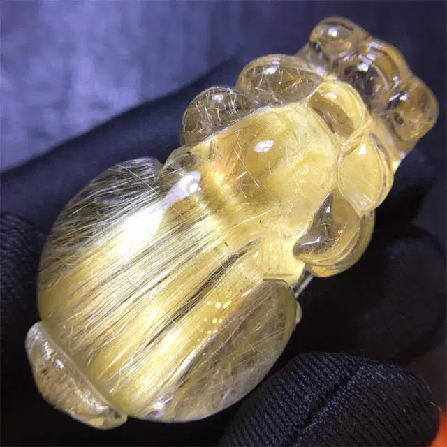 灵运宝 【师傅已加能量】转运招财貔貅项链巴西金发晶板钛猫眼原矿顺发水晶晶体干净磁场强#好运天然 钛晶 吊坠 男女同款情侣款