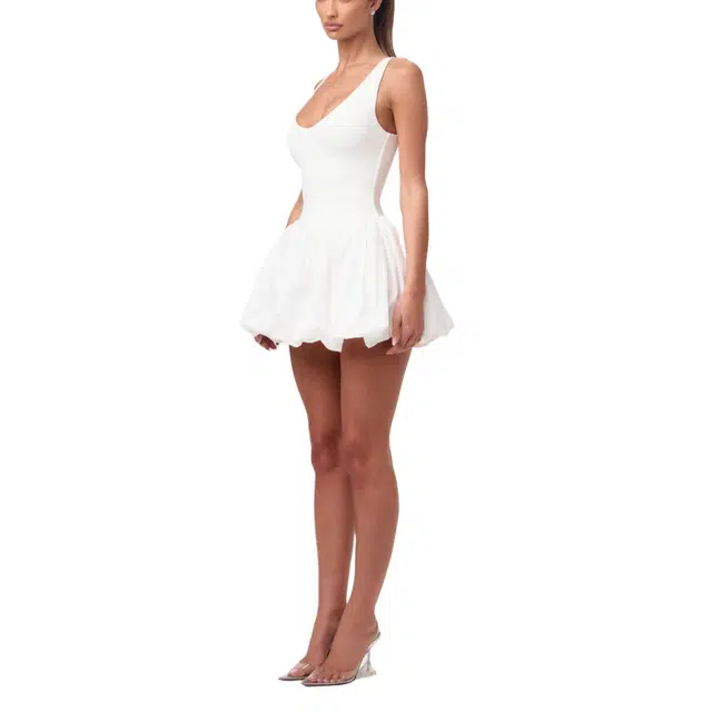 NAKED WARDROBE Tank Bubble Mini Dress Butter