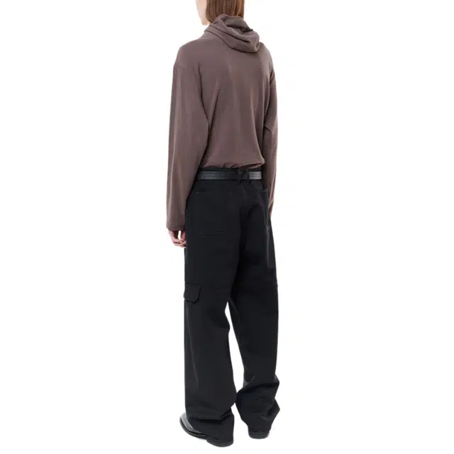 BESLOW WOOL BLENDED TWIST SEAM CARGO PANTS