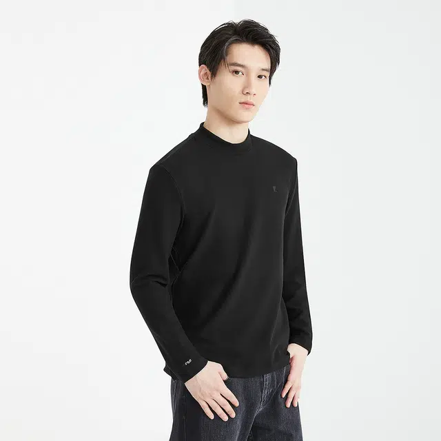 利郎 双重发热保暖纯色半高领含莫代尔时尚都市冬季卫衣 男款