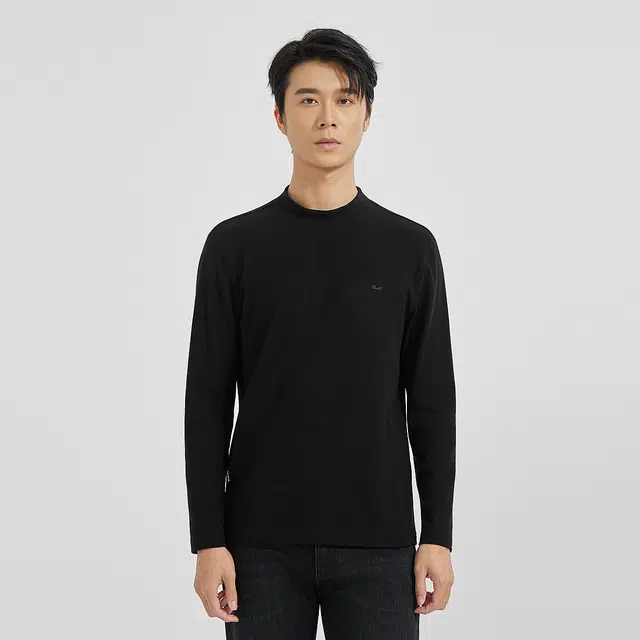 利郎 商务休闲纯色半高领弹力修身卫衣 男款