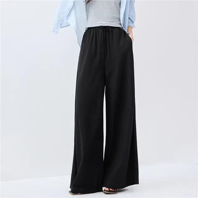 佐丹奴 防蚊中腰长裤薄阔腿裙裤针织运动裤 女款