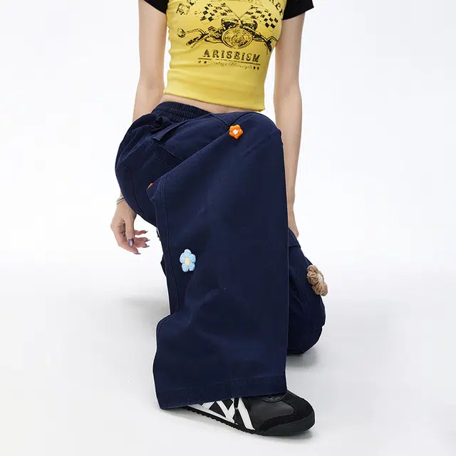 金盾 阔腿工装裤长裤美式显瘦直筒宽松休闲裤 男女同款