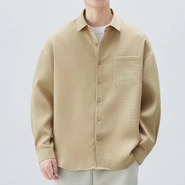 童先森 宽松高级感衬衣潮流免烫上衣服易打理外套长袖衬衫 男款