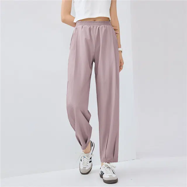 佐丹奴 四面弹梭织压褶薄九分裤休闲裤 女款