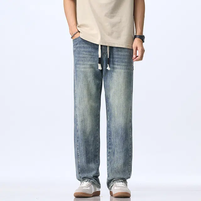 金盾 宽松直筒高街牛仔裤 男款
