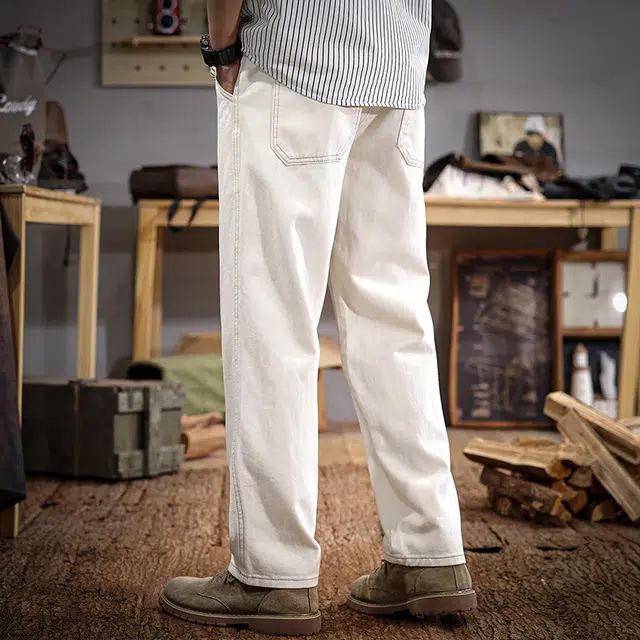 遨宇 美式经典复古潮流潮牌极简风百搭户外痞帅工装宽松大码直筒裤牛仔裤 男款