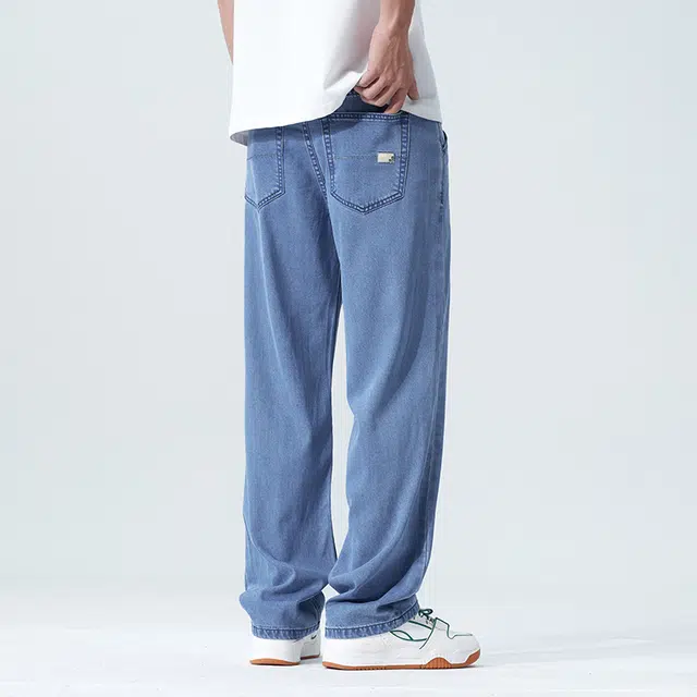 金盾 夏季阔腿宽松长裤牛仔裤 男款