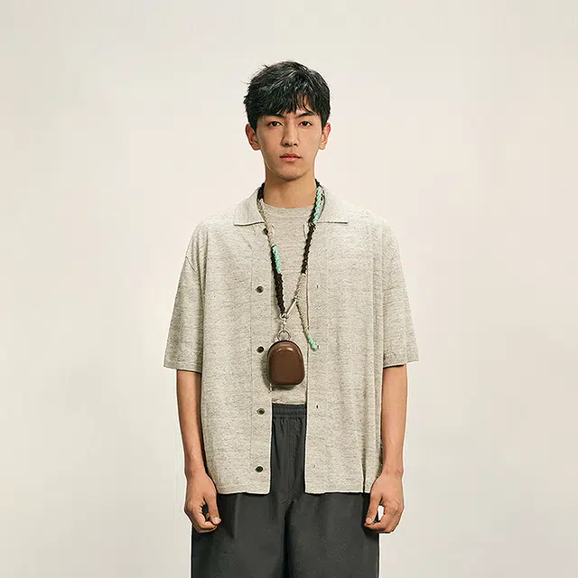 速写 宽松透气时尚简约短袖衬衫 男款