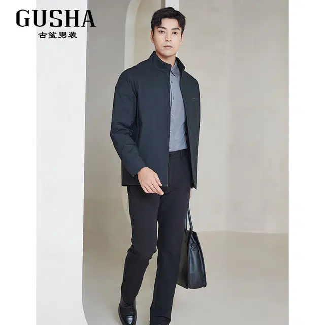 古鲨 轻暖商务可拆内胆冬装新夹克外套 男款