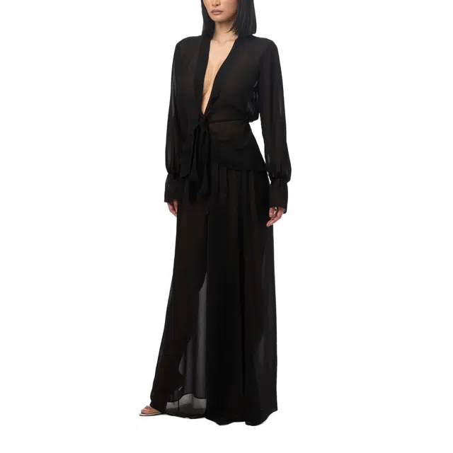 NAKED WARDROBE Chiffon Wide Leg Pants