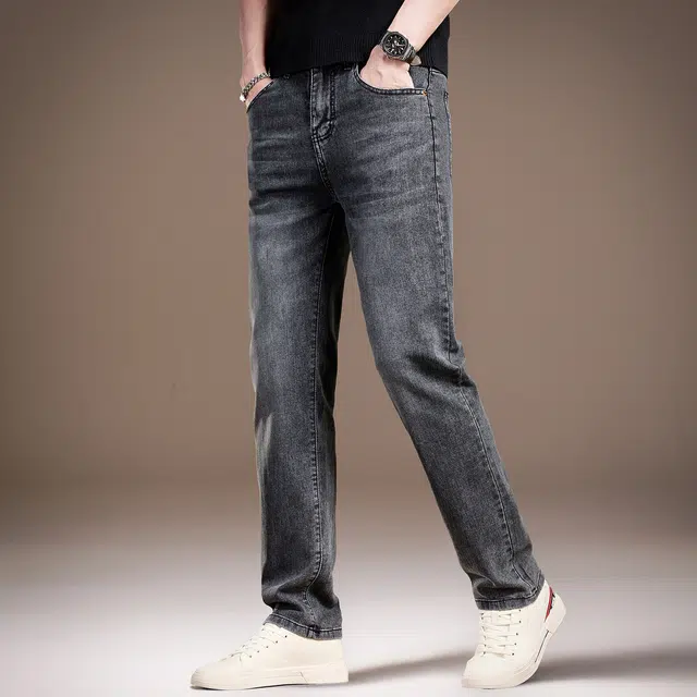 贵色 直筒休闲美式复古简约时尚百搭宽松拉链牛仔裤 男女同款