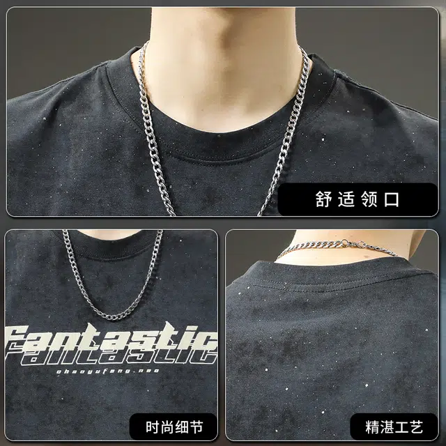 前进牛 美式街头嘻哈重磅满天星复古水洗做旧无袖坎肩休闲运动汗衫背心 男女同款