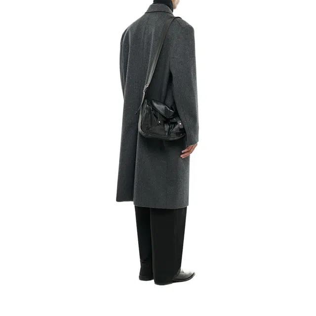 BESLOW OVERSIZED CASHMERE DOUBLE BREASTED COAT MELANGE CHARCOAL