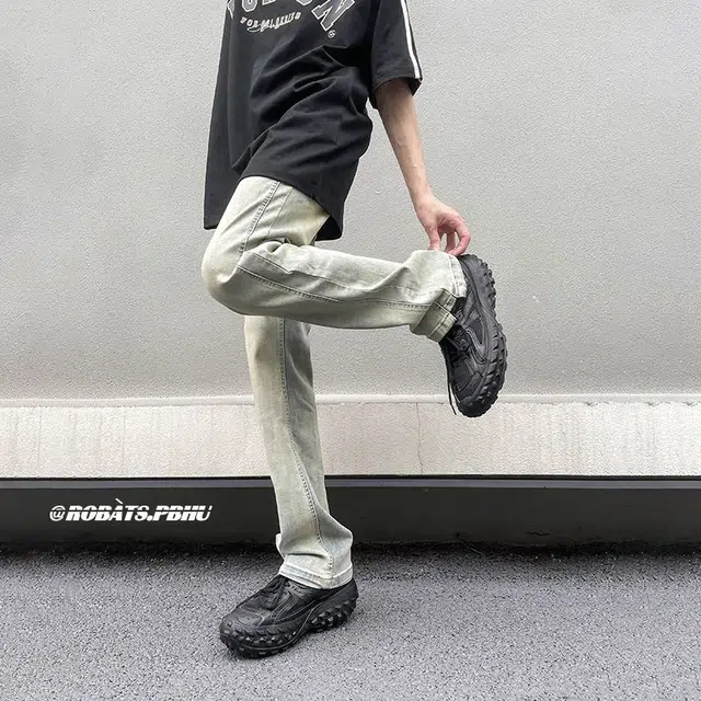 童先森 薄款潮牌美式复古宽松休闲直筒裤长裤牛仔裤 男款