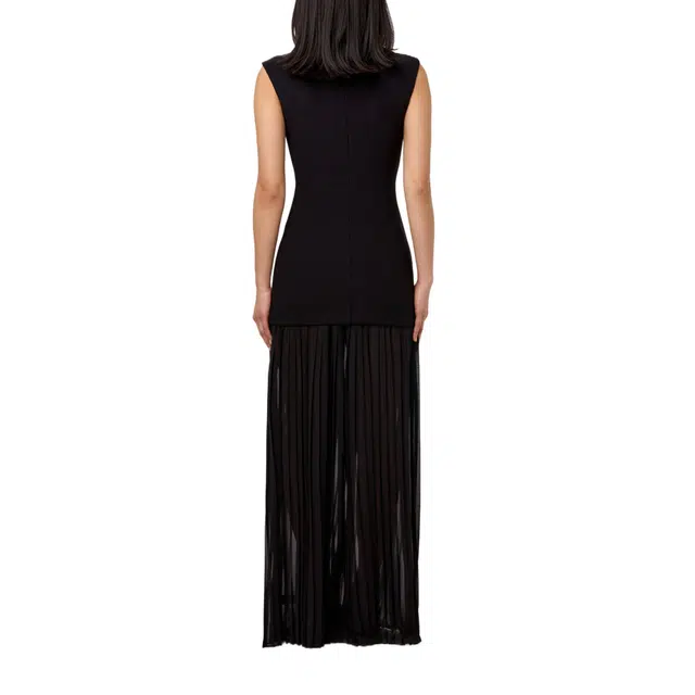 NAKED WARDROBE Pleated Sleeveless Maxi Dress