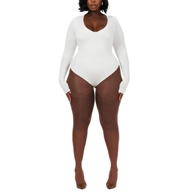 NAKED WARDROBE NW Sculpt V-Neck Bodysuit Curve