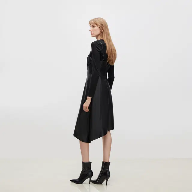 ONLY Asymmetric PU Dress