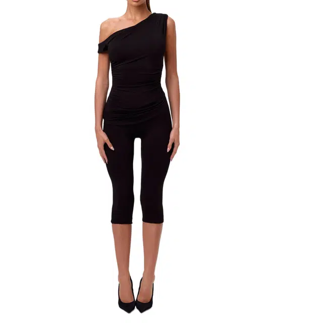 NAKED WARDROBE Off-Shoulder Asymmetrical Top Smooth
