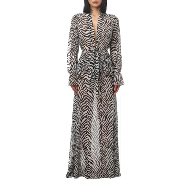 NAKED WARDROBE Plunge Wrap Top Chiffon