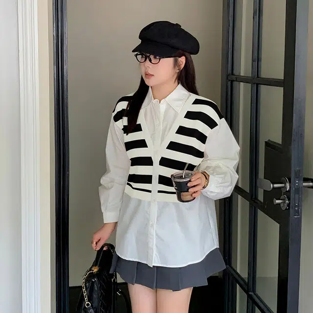 惟友 通勤条纹长袖衬衫 女款