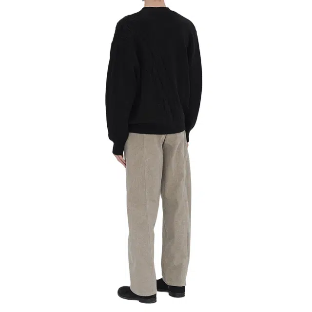 BESLOW TWIST SEAM WASHED COTTON PANTS