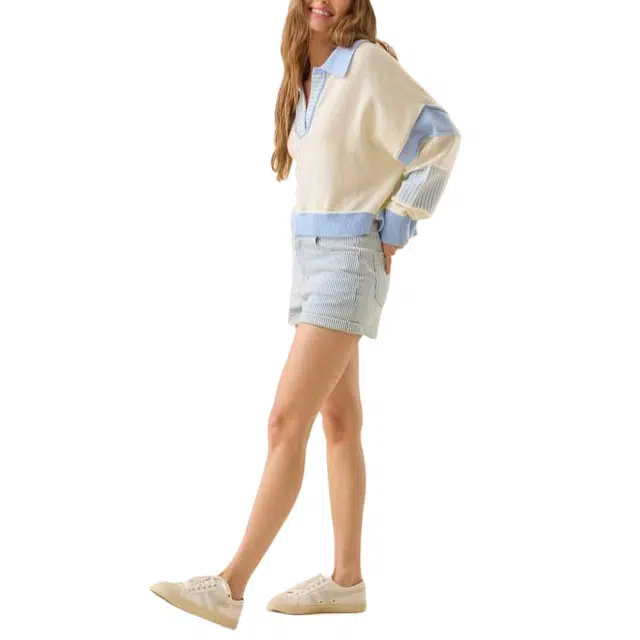 ALTAR'D STATE Mixed Media Pullover Beth Crop
