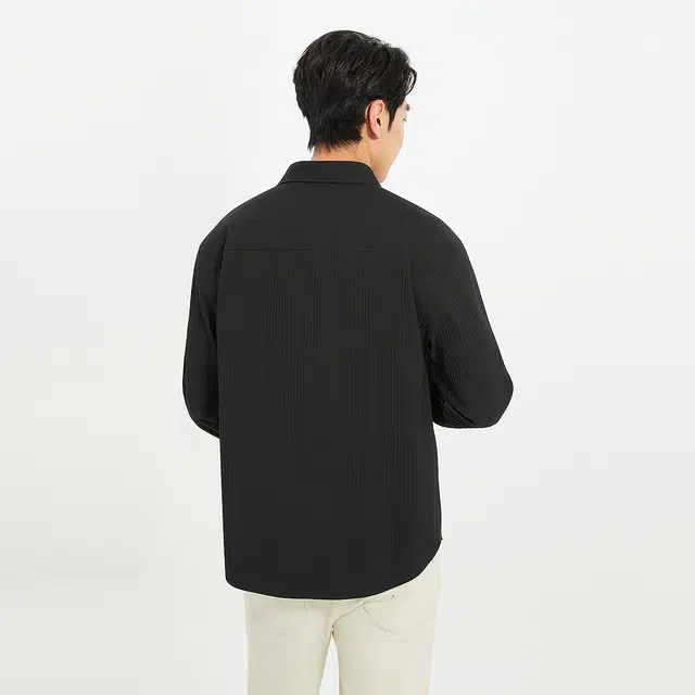 利郎 都市休闲提花肌理宽松时尚通勤秋季衬衫 男款