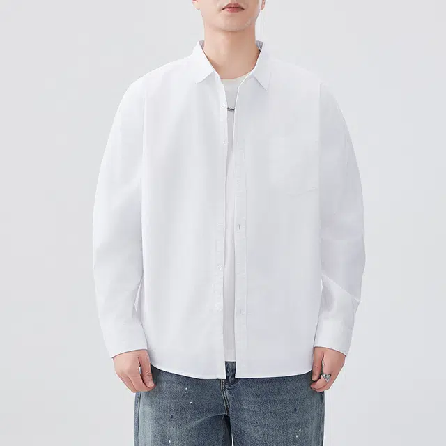 童先森 长袖春秋季潮流休闲衬衣纯棉上衣服衬衫 男款