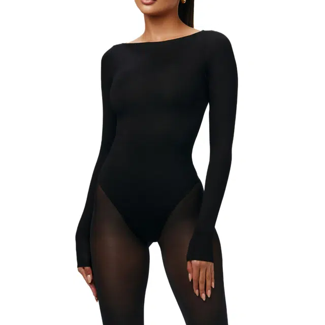 NAKED WARDROBE Butter Boatneck Bodysuit