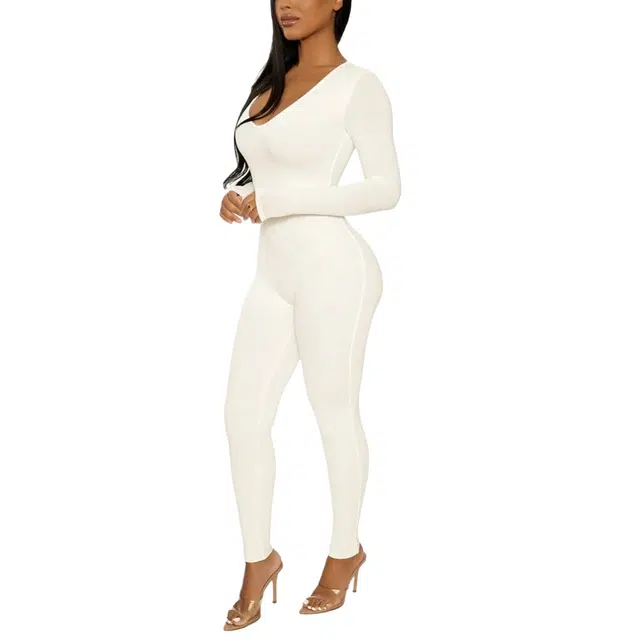 NAKED WARDROBE NW Sculpt V-Neck Jumpsuit
