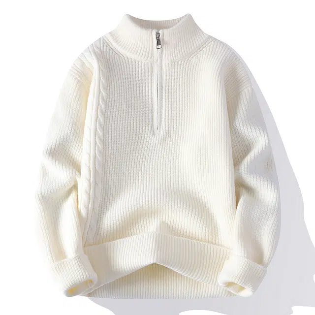 马员外 纯色潮流秋冬季慵懒风保暖宽松套头简约百搭打底衫针织衫 男款