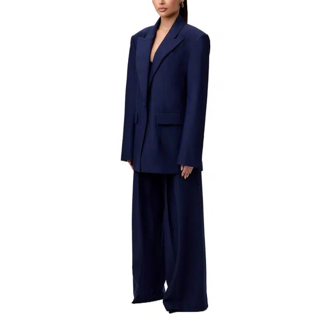 NAKED WARDROBE Pleated Suited Wide Leg Pants