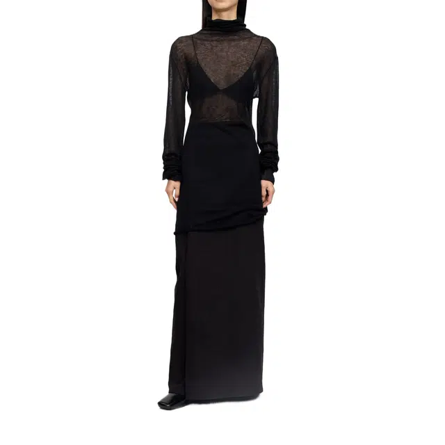 RUOHAN BLACK FROST TURTLE NECK TOP AW25