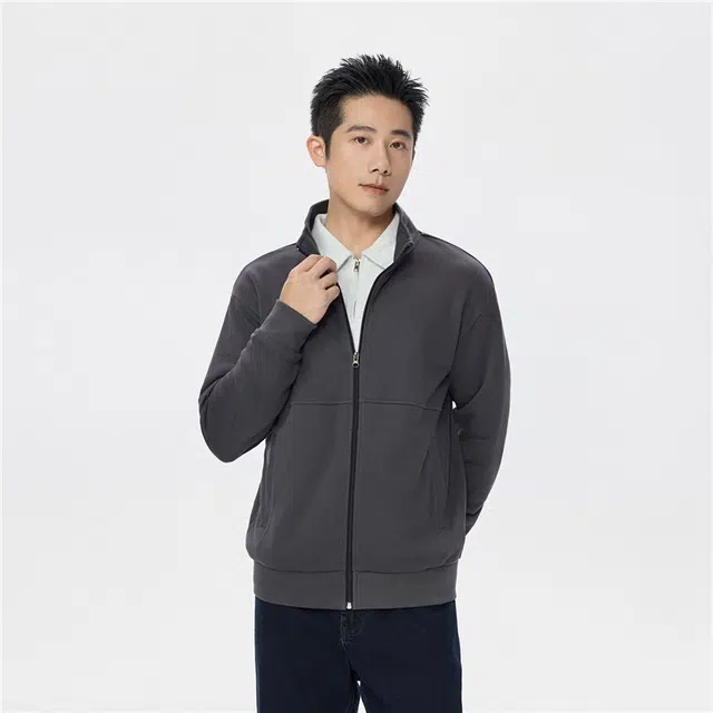 佐丹奴 休闲外套破骨运动开衫立领拉链卫衣 男款