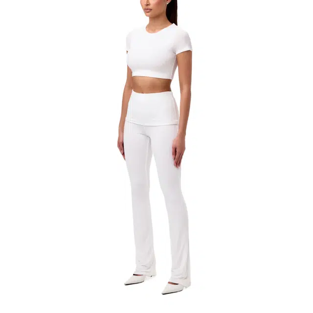 NAKED WARDROBE Modal Foldover Bootcut Pant