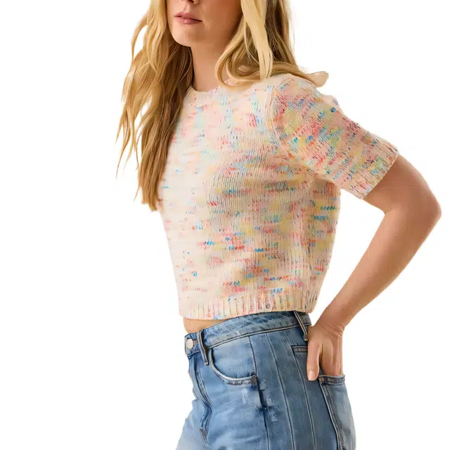 ALTAR'D STATE Zoey Confetti Cropped Pullover