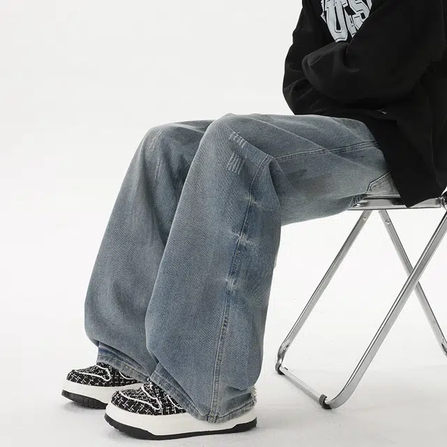 金盾 美式潮牌复古潮流牛仔裤 男款