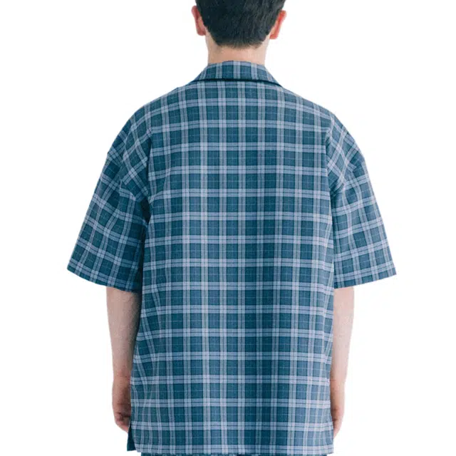 BESLOW SLOWBOY CHECK PAJAMAS HALF SHIRT