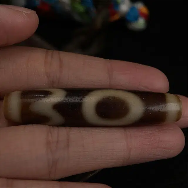 灵运宝 转运招财藏区天珠宝盖三眼黑白老矿风化油润包浆老料器磨损到位 一物一图#好运 玛瑙 吊坠 男女同款情侣款