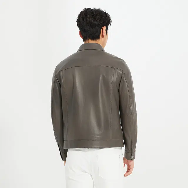 利郎 时尚都市云雾皮简约质感皮衣 男款