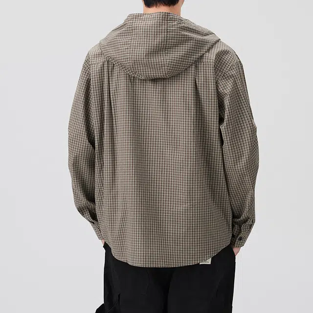 金盾 宽松休闲连帽宽松长袖衬衫 男款