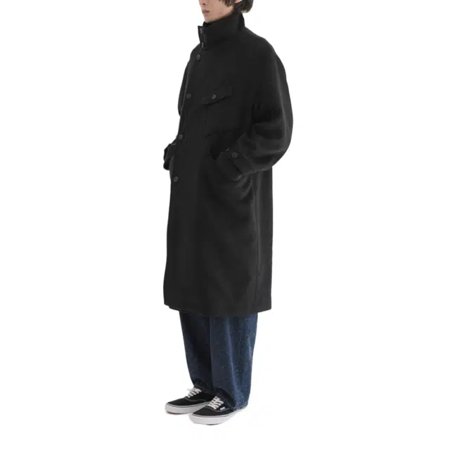BESLOW OVERSIZED MILITARY BIKER COAT