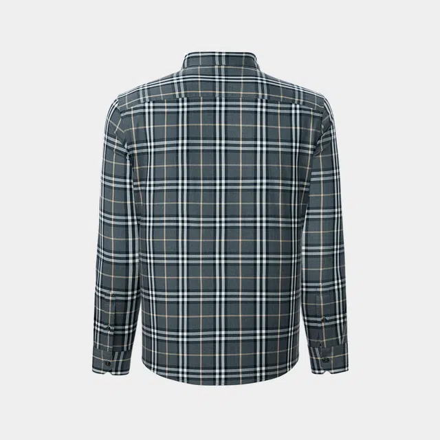 比音勒芬 秋季男士衬衣休闲通勤日常经典格纹柔软顺滑舒适长袖衬衫 男款