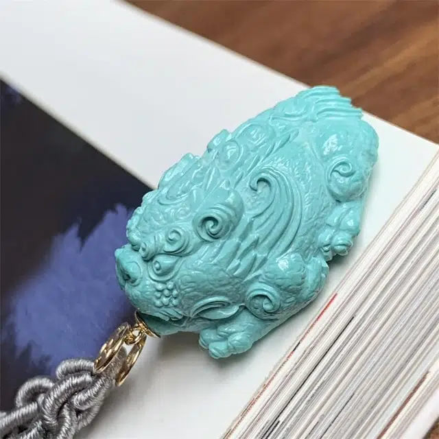 灵运宝 【师傅已加能量】转运招财湖北原矿高瓷貔貅金一物一图无油无水 绿松石 吊坠 男女同款情侣款