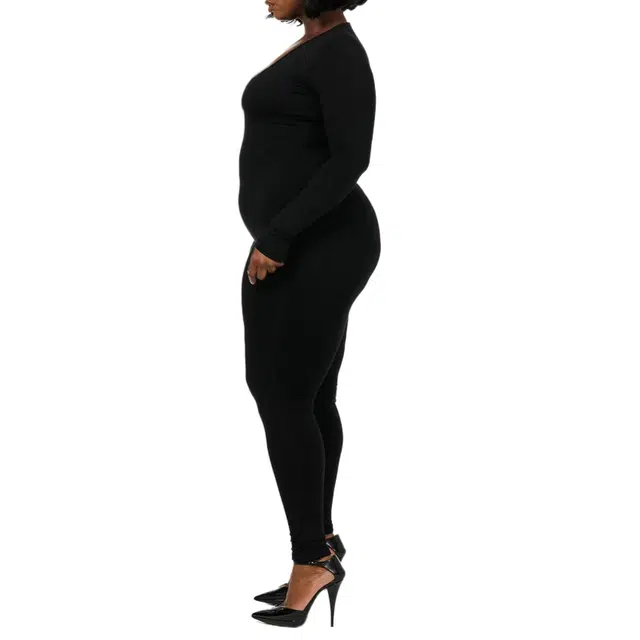 NAKED WARDROBE NW Sculpt V-Neck Jumpsuit Curve