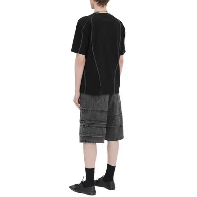 BESLOW MULTI CUFF DENIM SHORTS FADE
